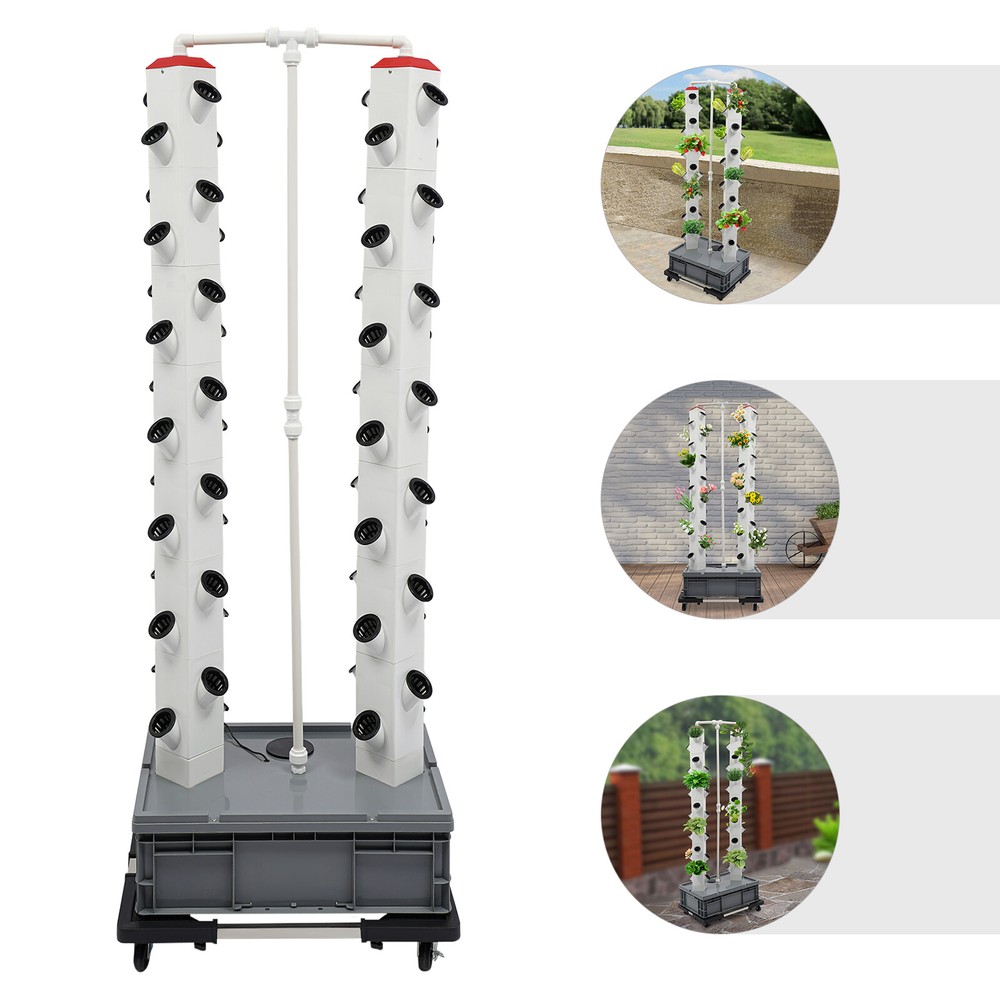 56-Hole Hydroponic Vertical Garden Plant Tower Hydroponics Growing System SALE