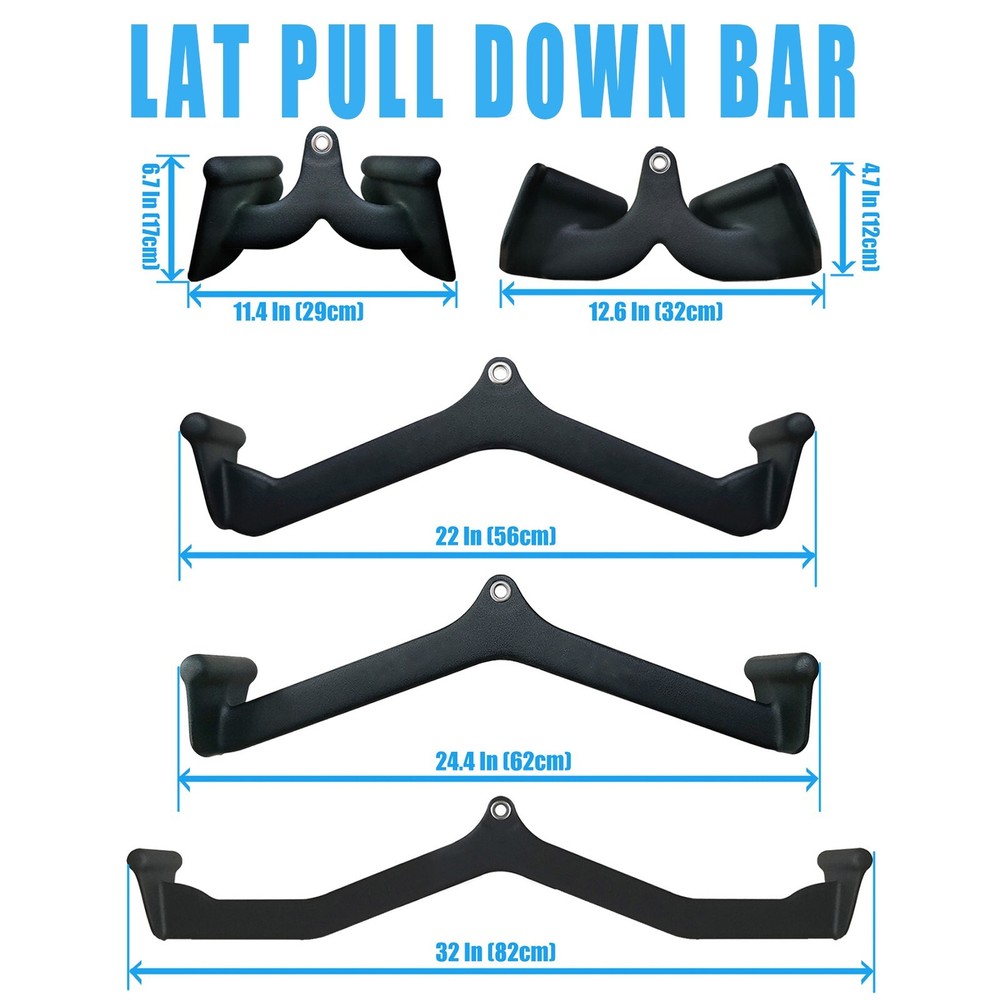 5PCS LAT Pulldown Bar Cable Machine Attachment Back Tricep Bar Strength Training