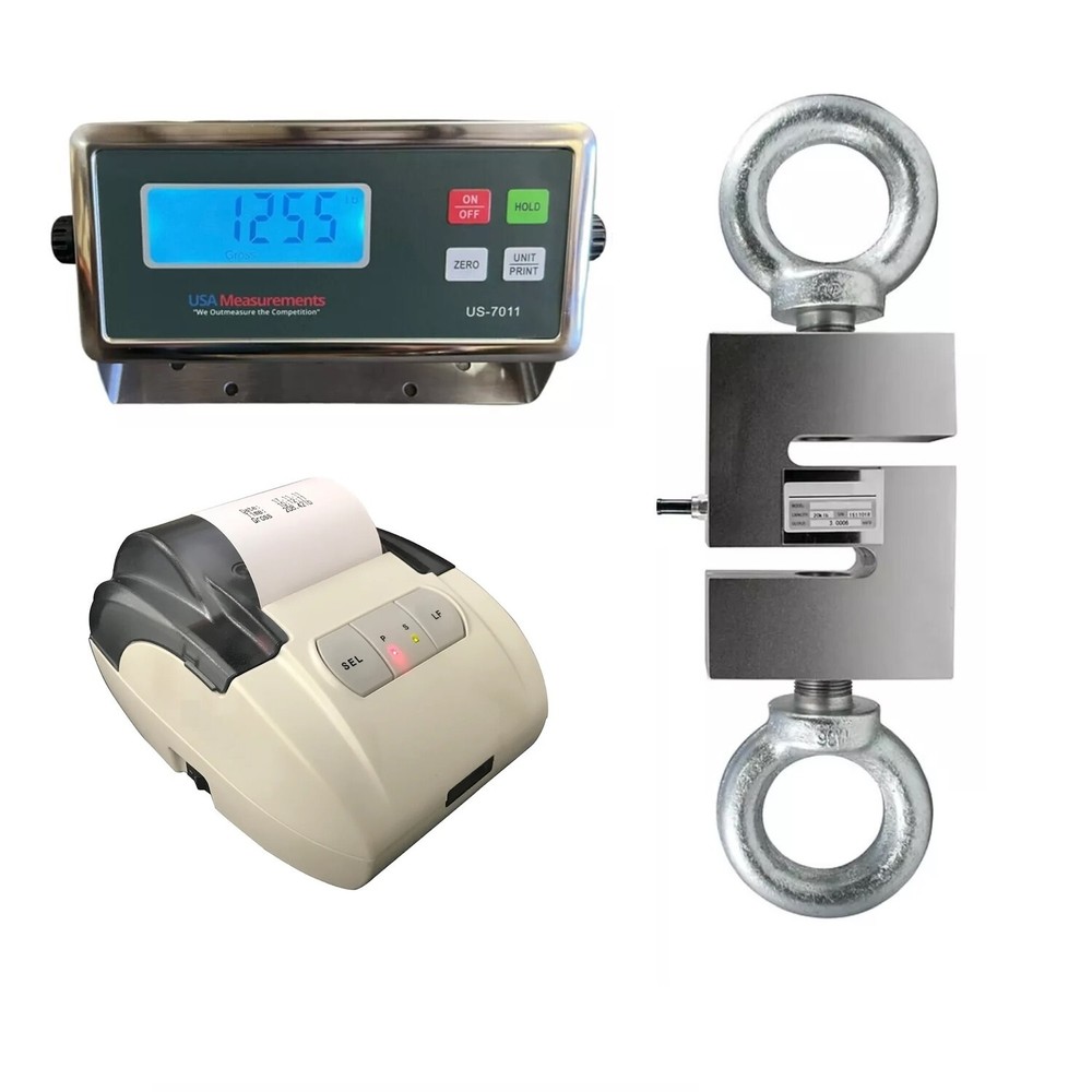 US-CSK-5K Hanging Scale (S-Type) tension & compression 5,000 lb with Printer