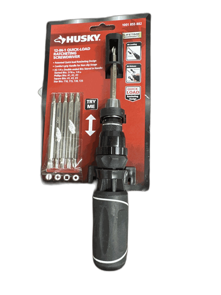 Husky 12 in 1 Quick Load Ratcheting Screwdriver
