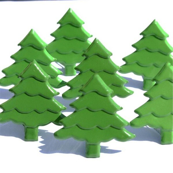 PINE TREE  SCRAPBOOKING DECORATIVE BRADS EYELET OUTLET 8 PCS
