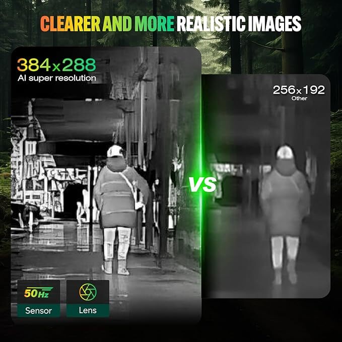 GTMEDIA Thermal Monocular for Hunting 384x288 (AI Super Resolution) 50Hz 8×Zoom