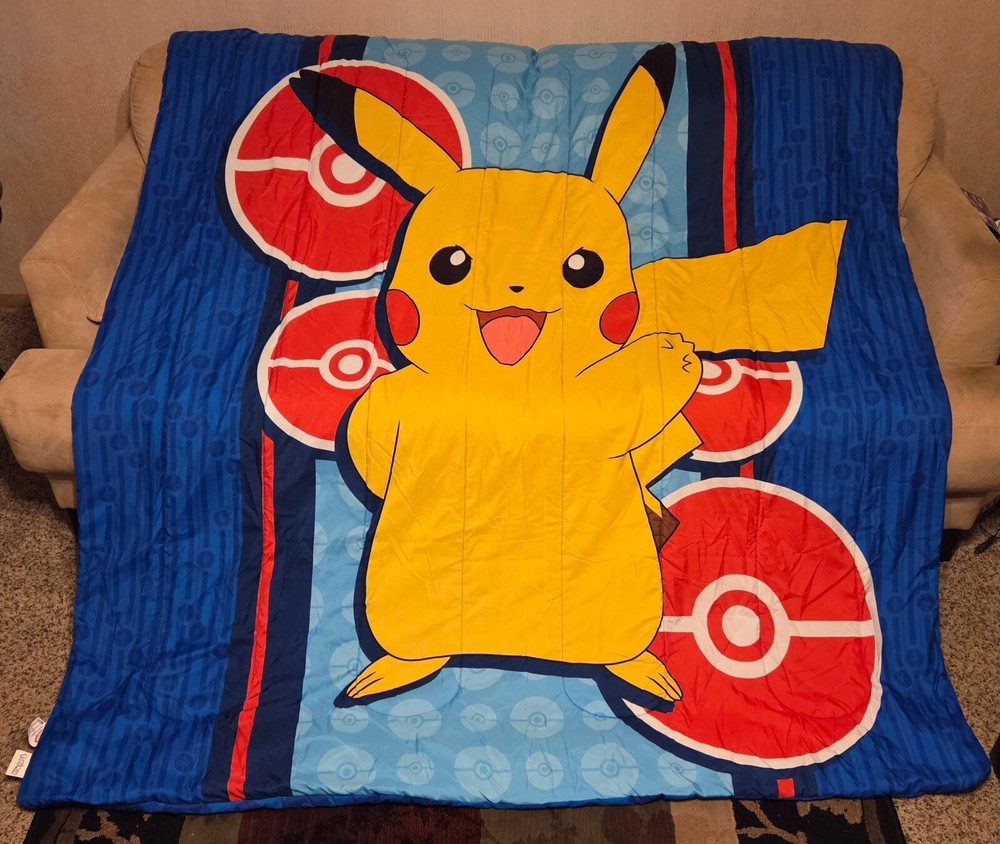 Pokemon Pikachu Blue Twin Comforter Northwest