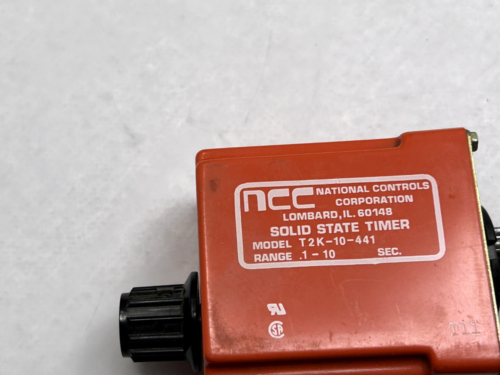 NAT!ONAL CONTROLS CORP NCC SOLID STATE TIMER MODEL T2K-10-441 RANGE .1 - 10 SEC.