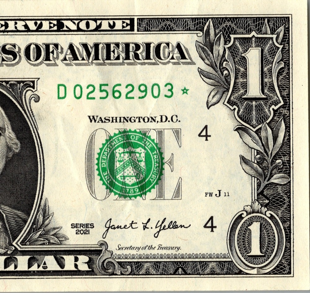 2021 D Star Note One Dollar Bill Regular Run Pack Note