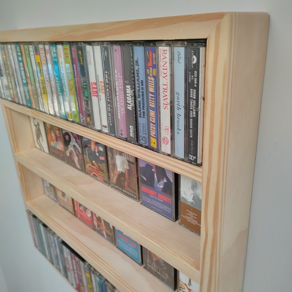 Wooden Cassette Storage Display Rack 120