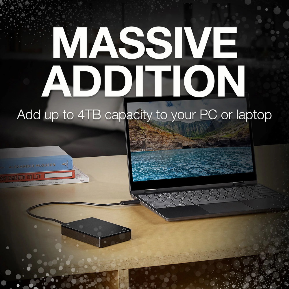Backup plus Portable 4TB External USB 3.0 Hard Drive - Black