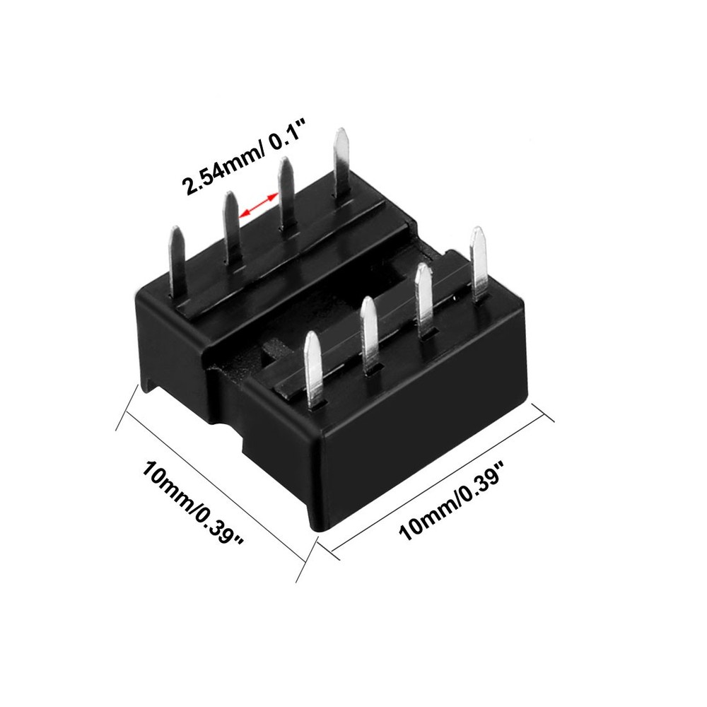 10 PCS 2.54mm Pitch 7.6mm Row IC Chip Socket Adapter