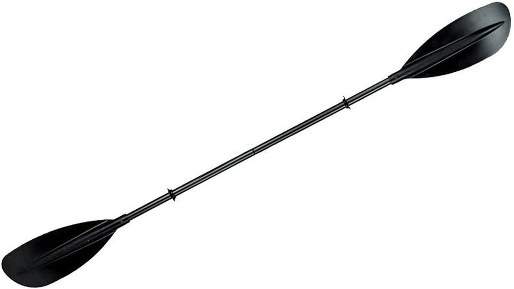 220cm Kayak Paddle - 4 Sections, Asymmetrical Blade, White