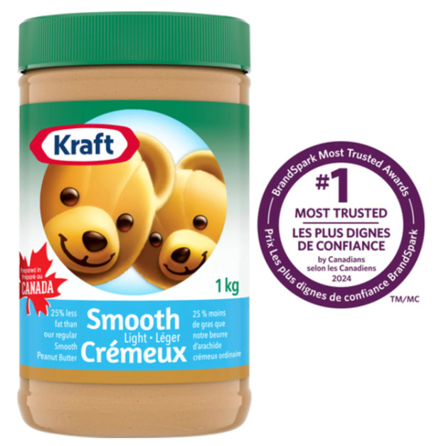 Kraft Peanut Butter Smooth Light 1kg (2 Pack)