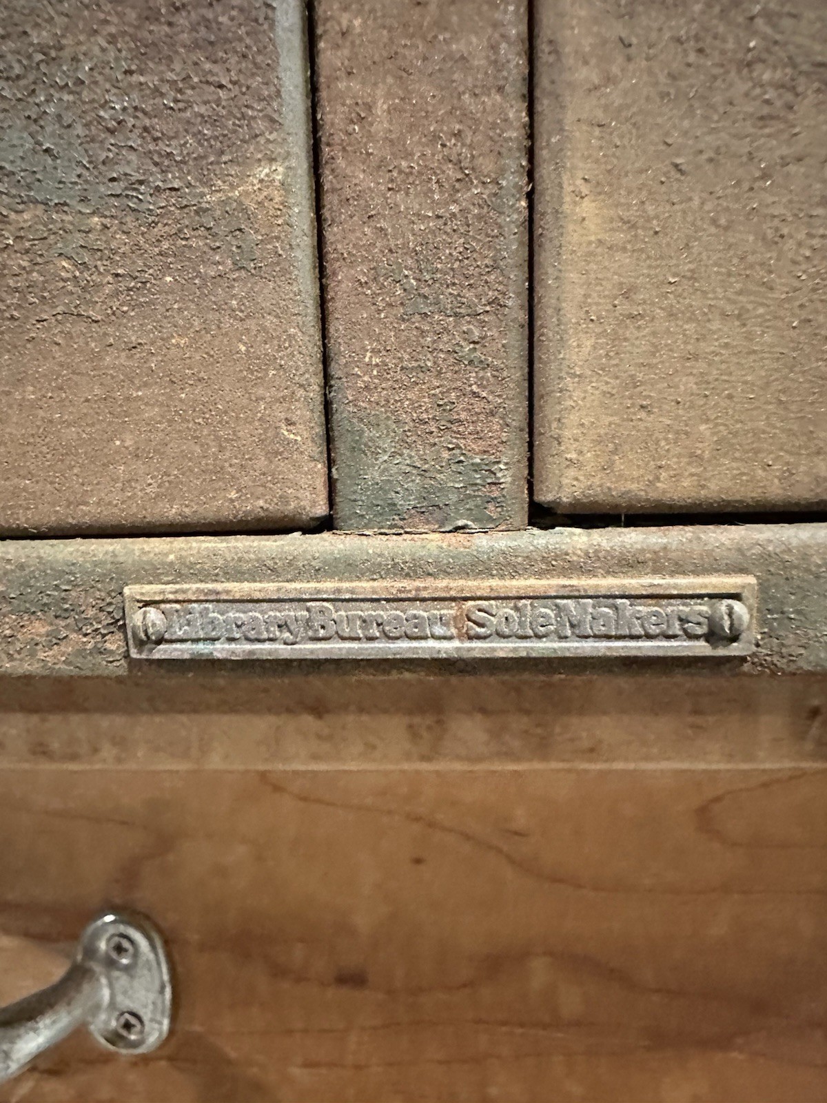 Vintage Library Bureau Sole Makers 4 Drawer Industrial Card Catalogue Box