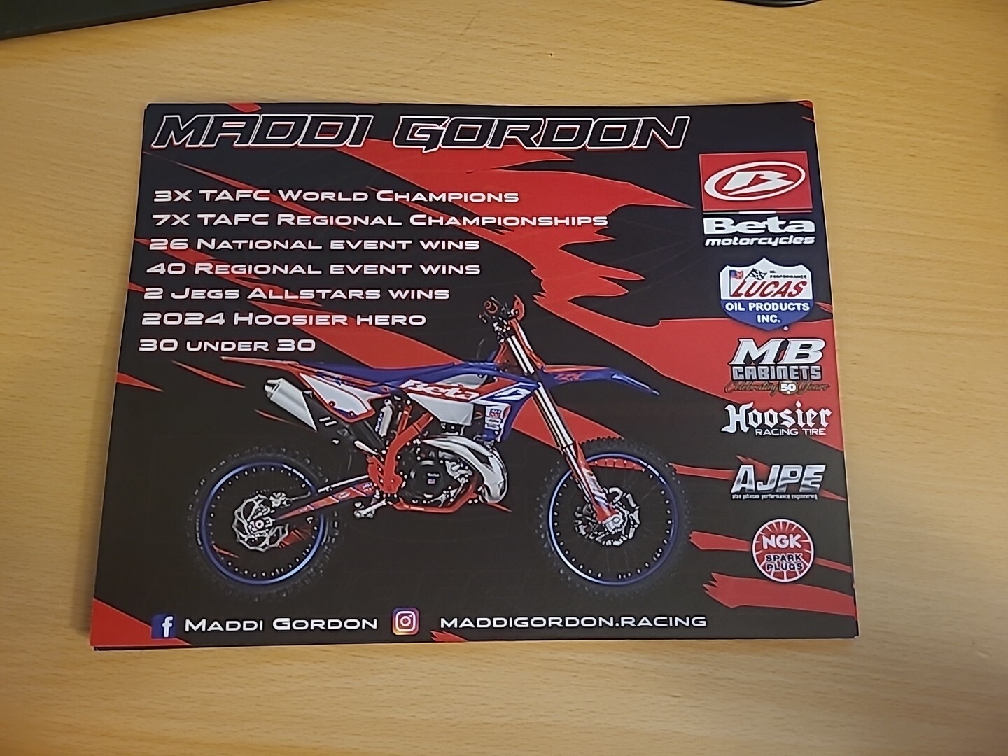 2024 Maddi Gordon NHRA Hero Card