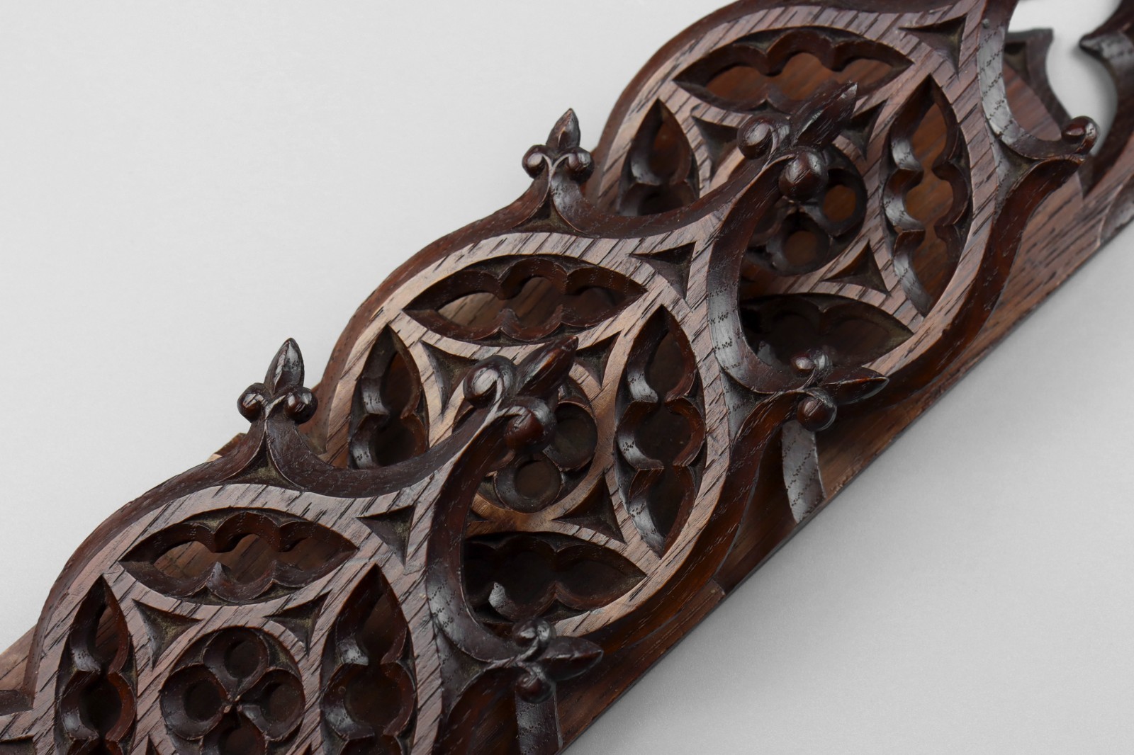 Antique 19th Century Ecclesiastical Gothic Carved Wood Letter Rack Holder