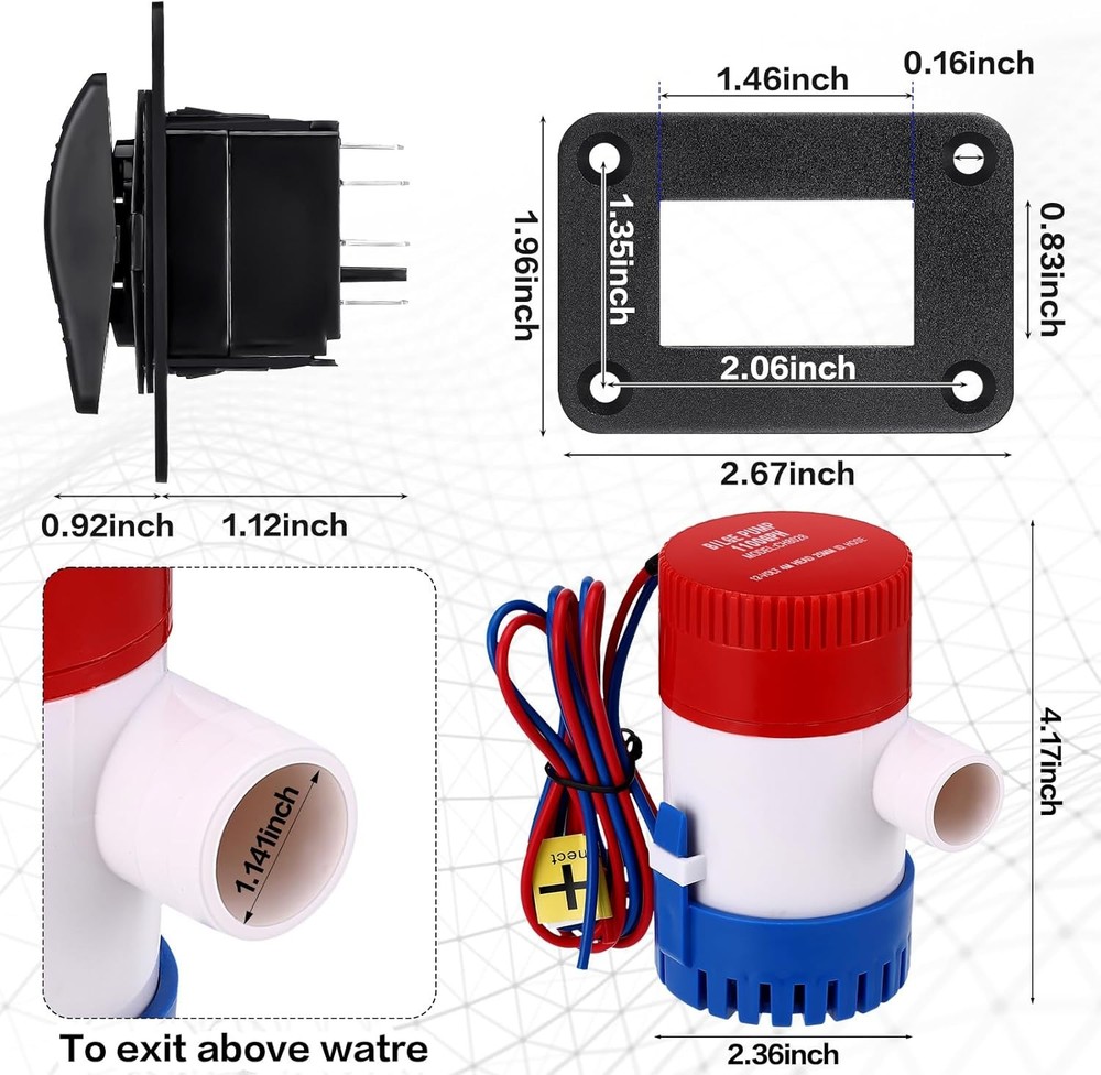 Automatic Bilge Pump Boat 12v 24v 3 Way Switch Panel with...
