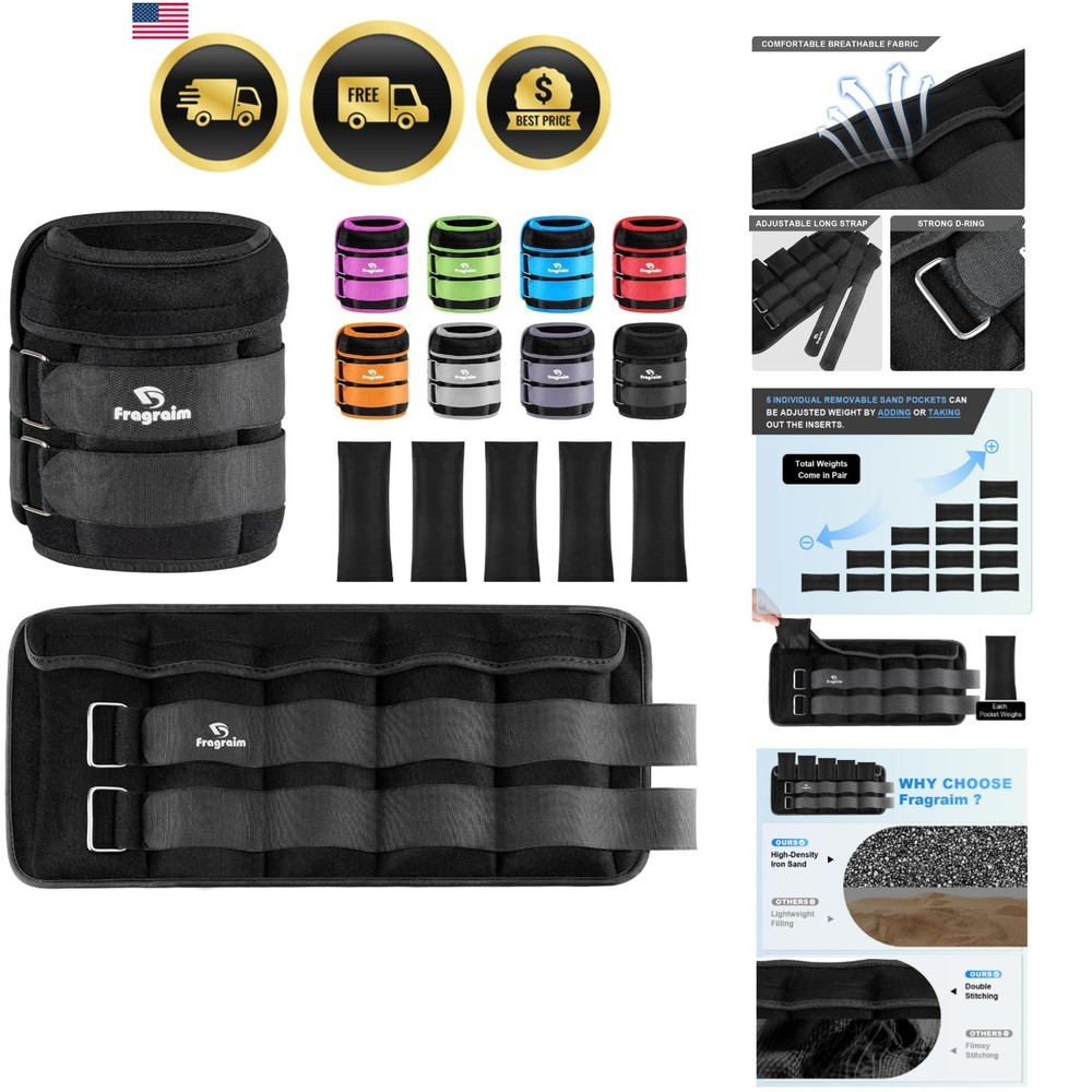 Adjustable Ankle Weights Pair for Jogging Gym Rehab Strength Training