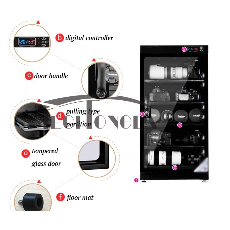 100L 5 Layers Full Automatic Digital Camera Dehumidify Storage Electronic Dry Ca
