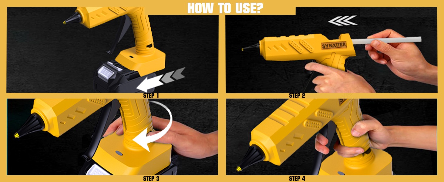 Hot Melt Glue Gun Cordless For Dewalt 20V Max Li-Ion Battery w/10X Sticks DCB200