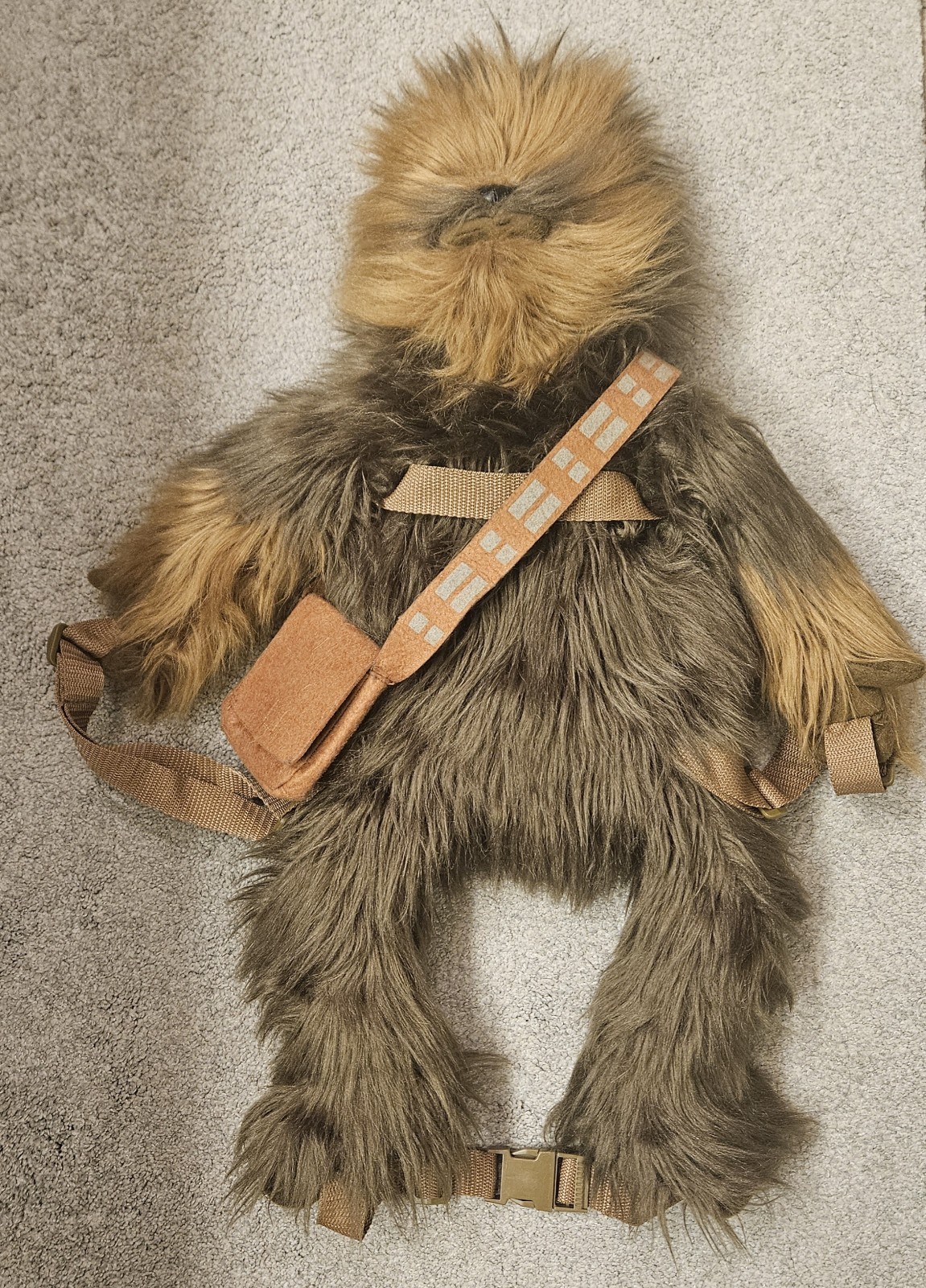EUC Disney Star Wars Chewbacca Plush Backpack Brown Medium Bag Character Theme
