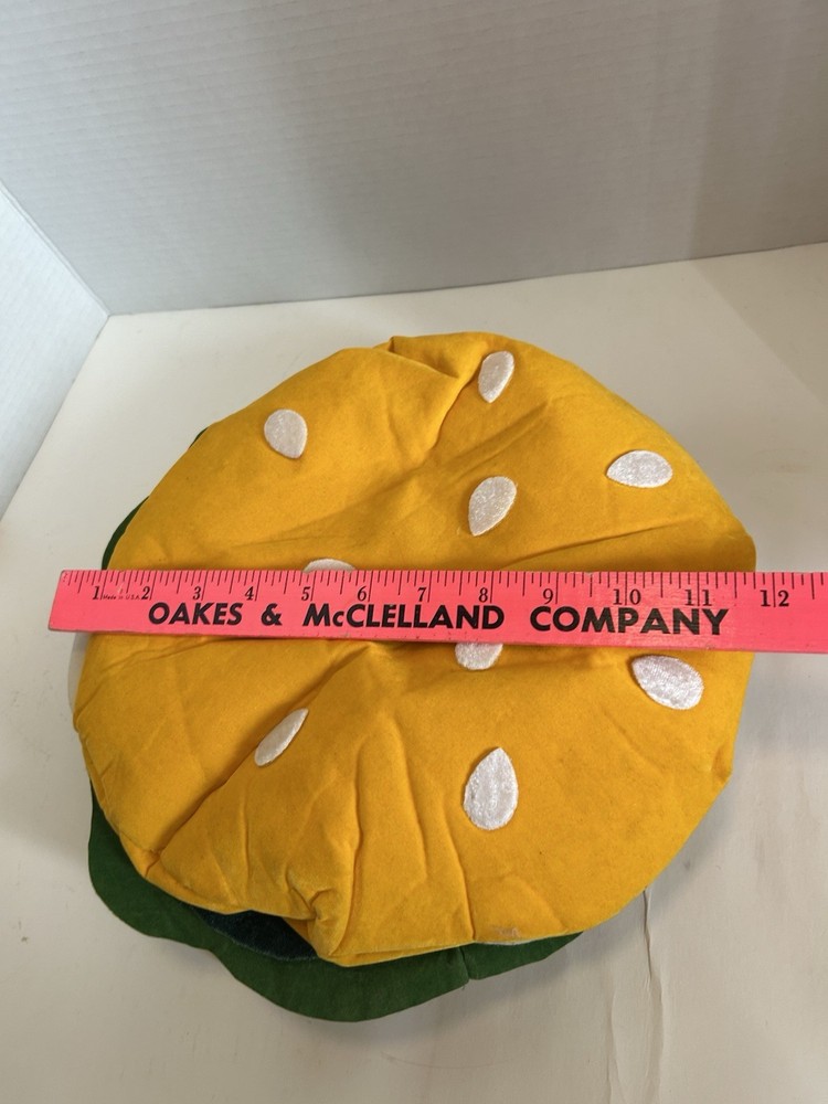 Hamburger Hat; Plush One Size. Costume Accessory.