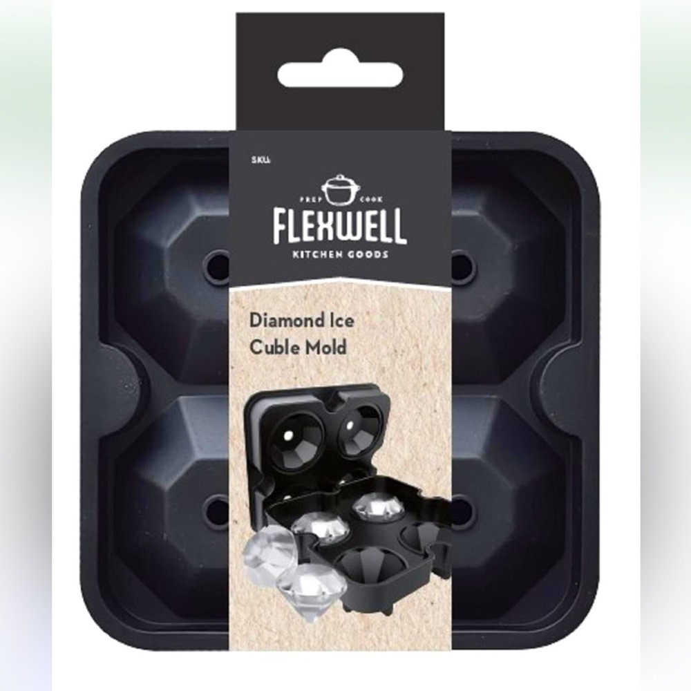 Silicone Diamond Ice Cube Mold Flexwell brand