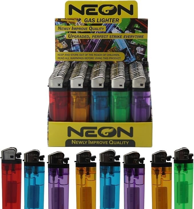 Cheap Neon Disposable Cigarette Lighters 50ct 100ct 250ct 500ct Wholesale Lots