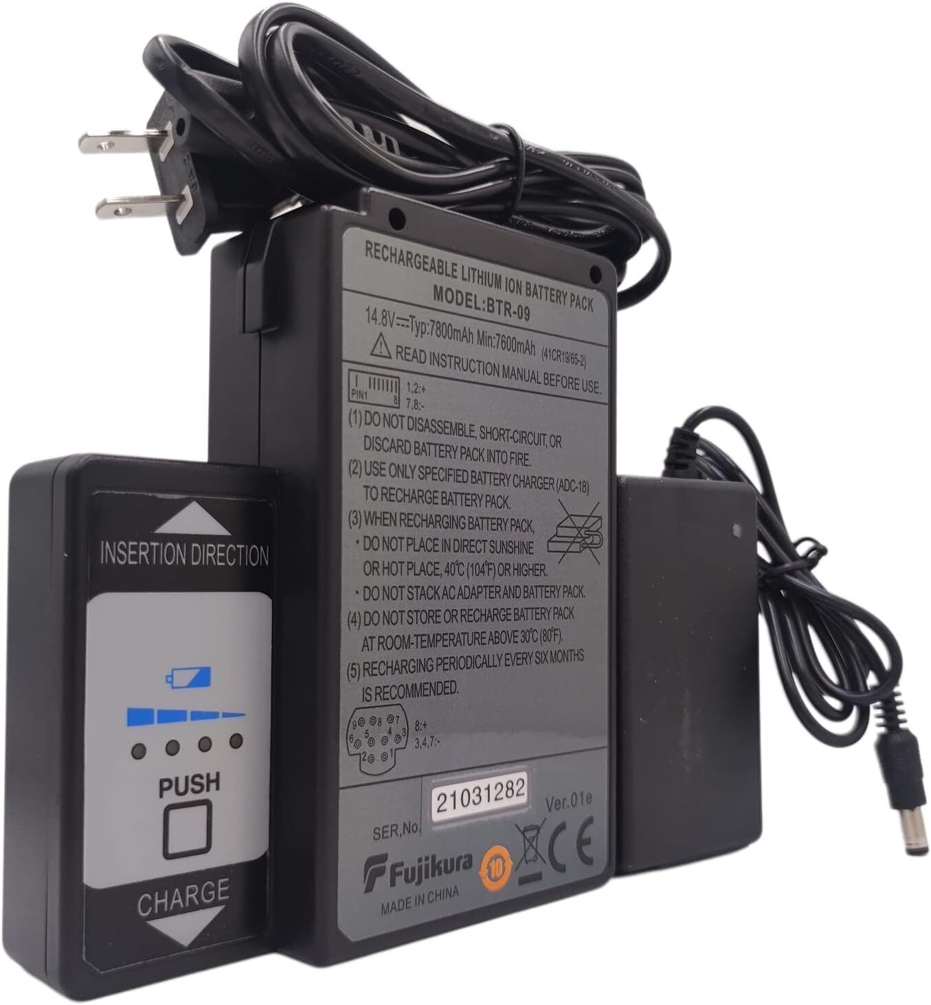 14.8V BTR-09 Battery with Charger for Fujikura FSM-70S 80S 70R Fusion Splicer