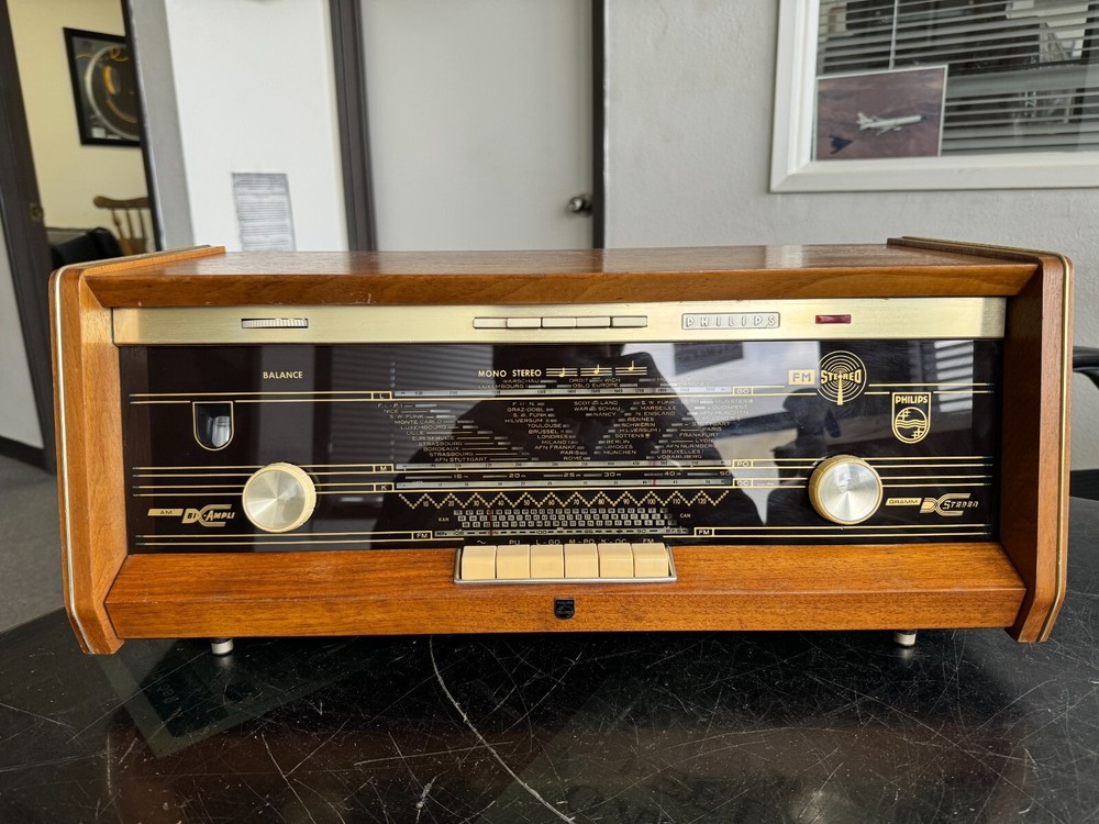 Radio Philips B5X23A/04 Table top plano stereo hifi vintage - WORKING, READ