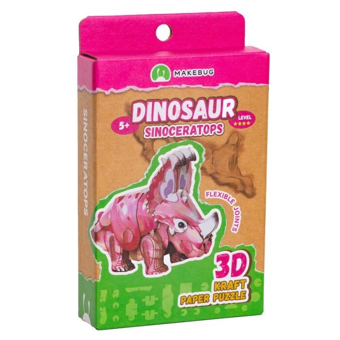 MakeBug D0038 Tiny Series Tiny Dinosaur Sinoceratops 3D Kraft Paper Puzzle