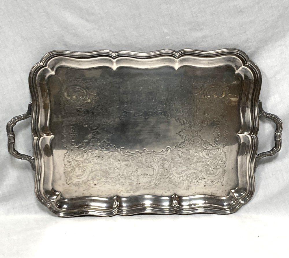 Gorham Large CHIPPENDALE Waiter Silverplated Serving Tray 26 3/4”