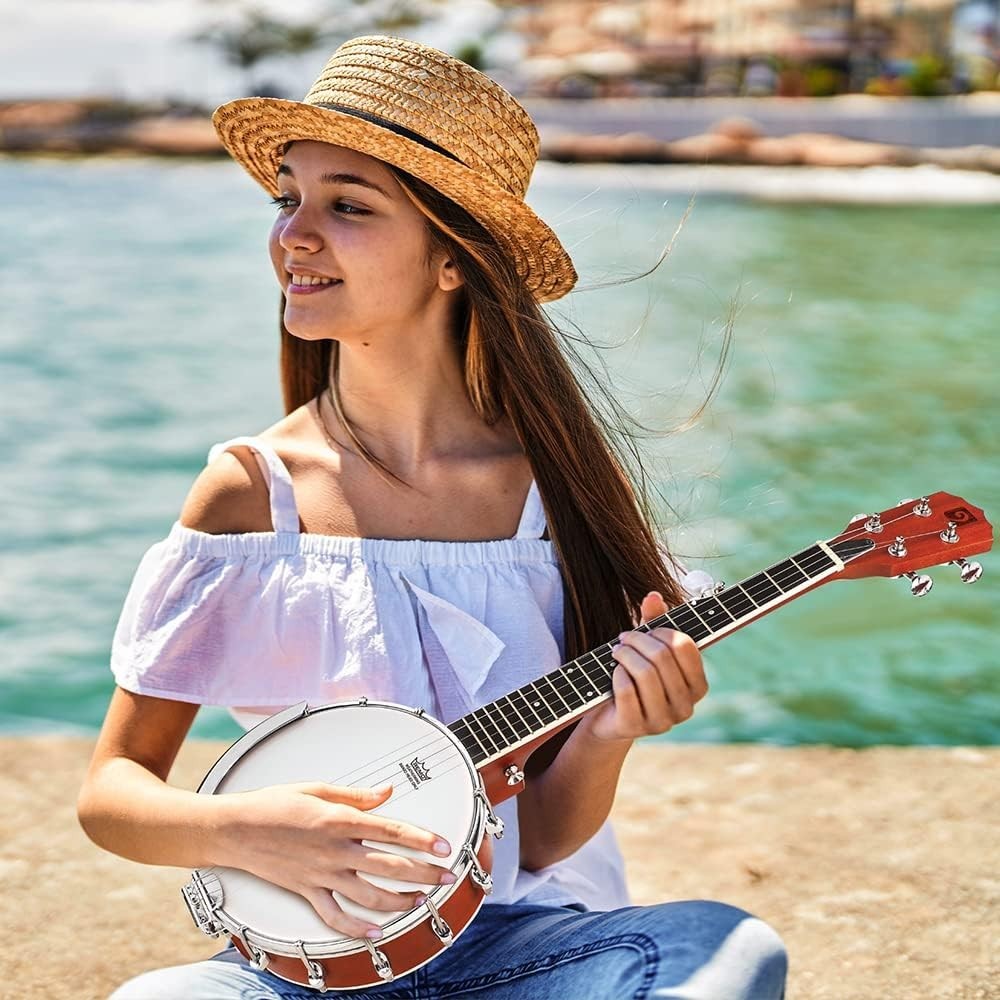 Portable 5-String 26 Inch Mini Banjo with Complete Beginner Kit & Accessories