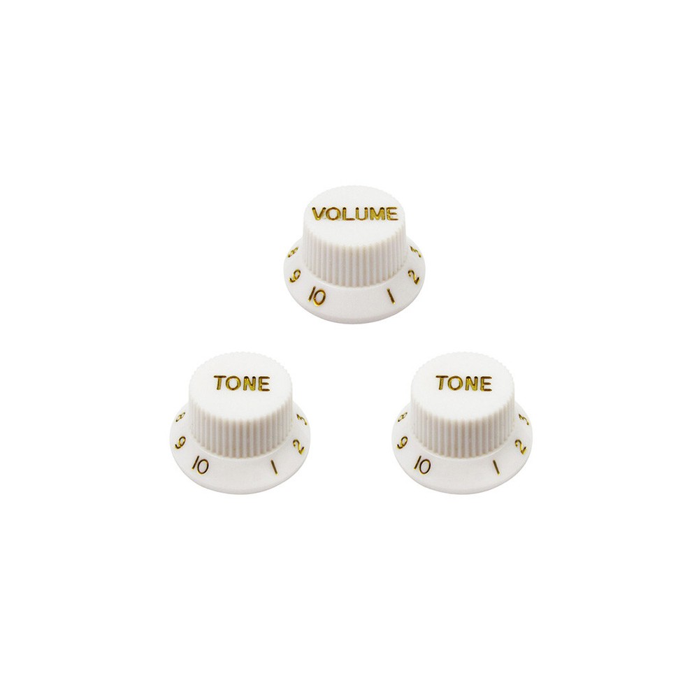White ST SSS Guitar Pickup Covers 2T 1V Knobs Tremolo Bar Tip Switch Tip Cap