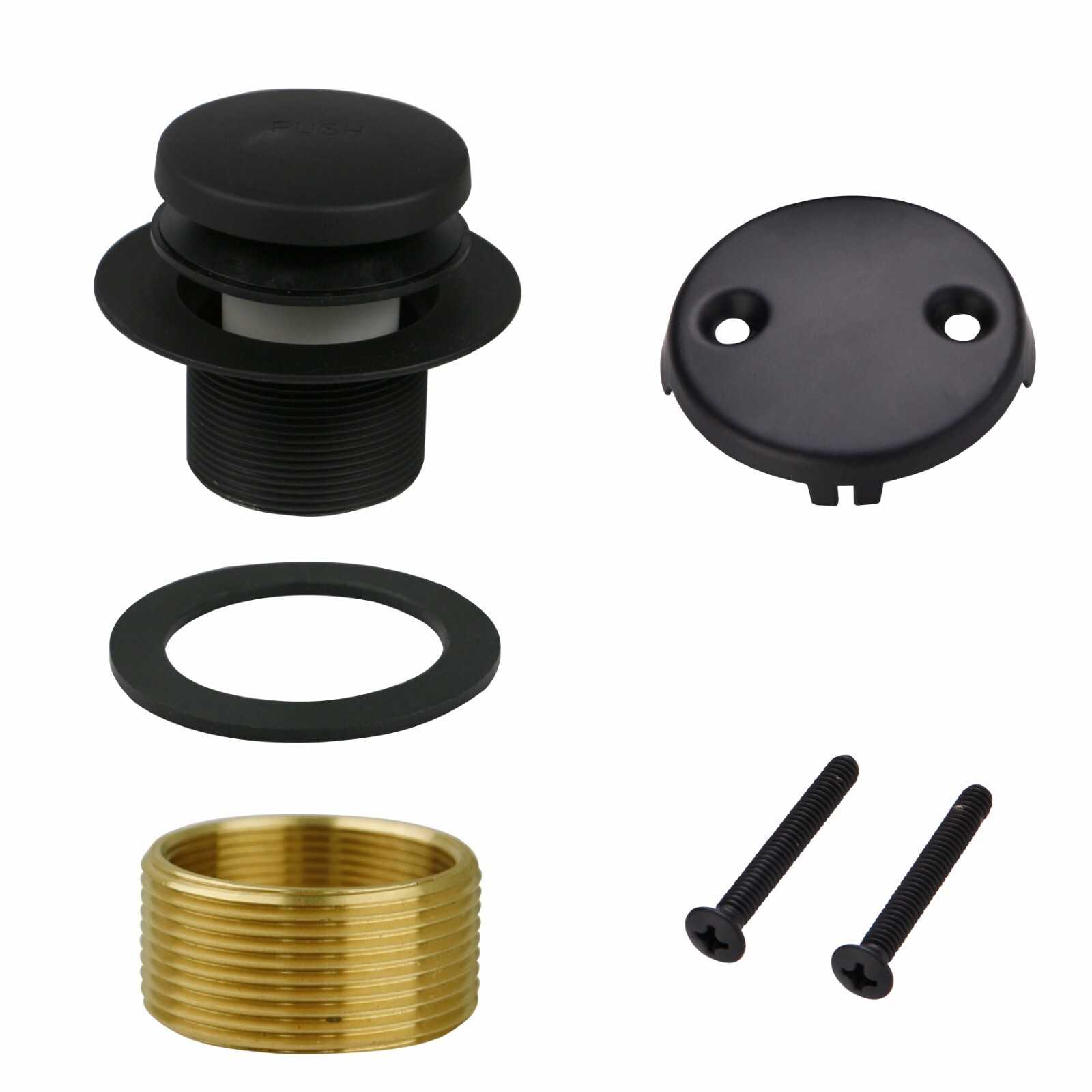 Black Tub Drain Tip Toe Bathtub Trim Set Conversion Kit 2hole overflow Faceplate