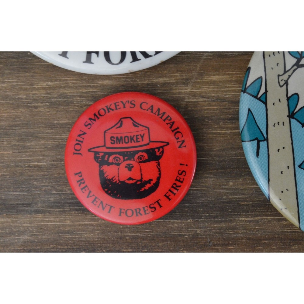 Smokey The Bear Button Pin Lot