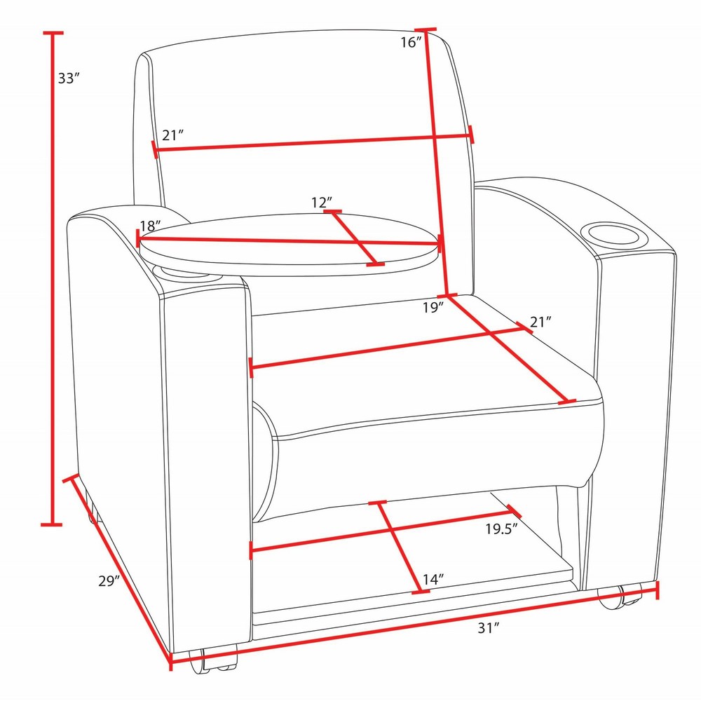 Regency Nova Tablet Arm Chair with 360-Degree Swiveling Tablet, Java Finish,