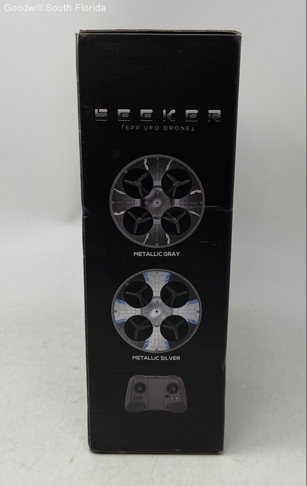 Seeker Metallic Gray Silver Remote Control EPP UFO Game Drone Not Tested