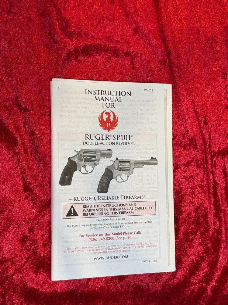 Original Ruger Gun Manuals – Multiple Models – Factory Instructions