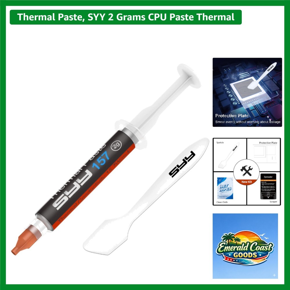 2g Non-Conductive Thermal Paste for Reliable CPU Performance - Easy Application