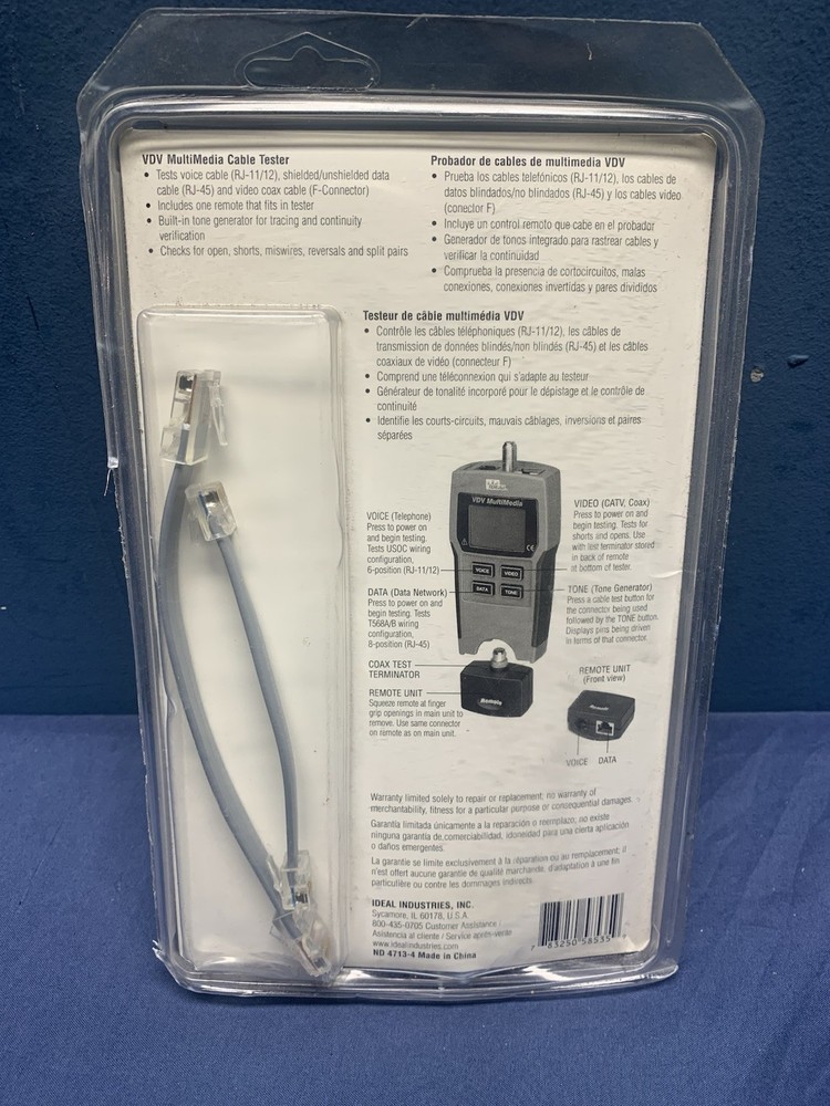 IDEAL #33-856 VDV Multimedia Cable Tester-NEW