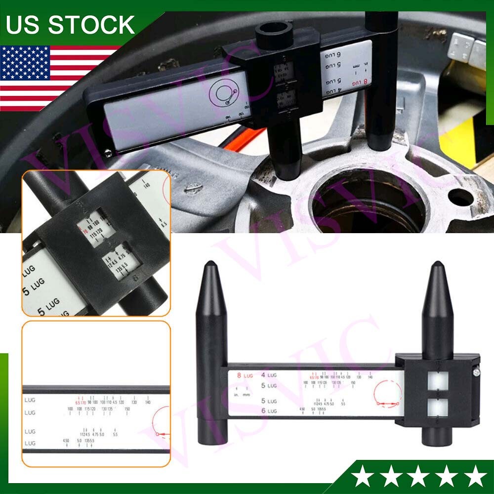 Wheel Bolt Pattern Gauge Tool 4 5 6 8 Lug Pattern Quick Measure Slide Hand Held⭐