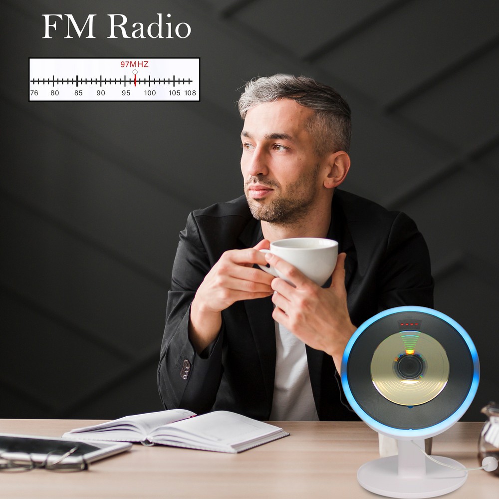 Technical Pro Portable Stylish Wall Mounted CD Player with Bluetooth, LED & USB