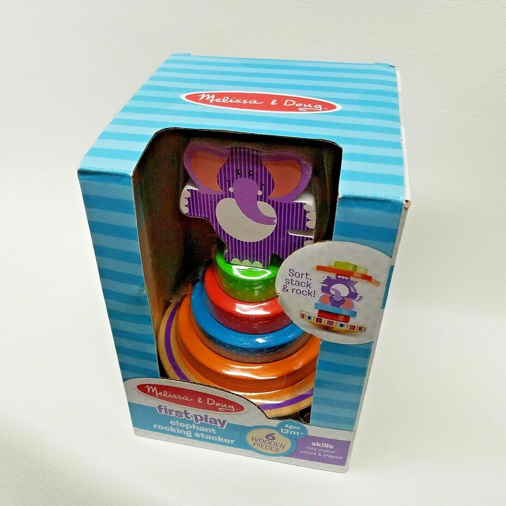 Melissa & Doug, FIRST PLAY ELEPHANT ROCKING STACKER, 12 Months +, New