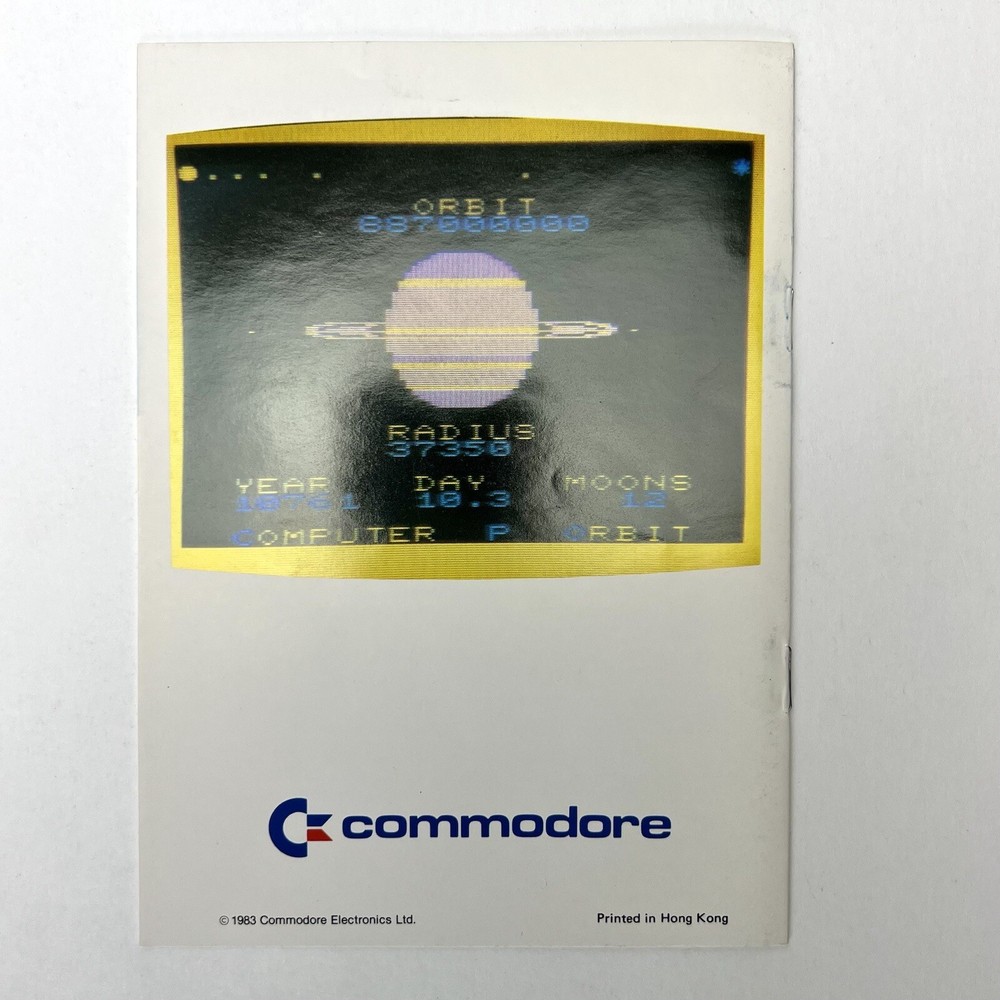 1983 Commodore 64 Visible Solar System Computer Game Manual ONLY