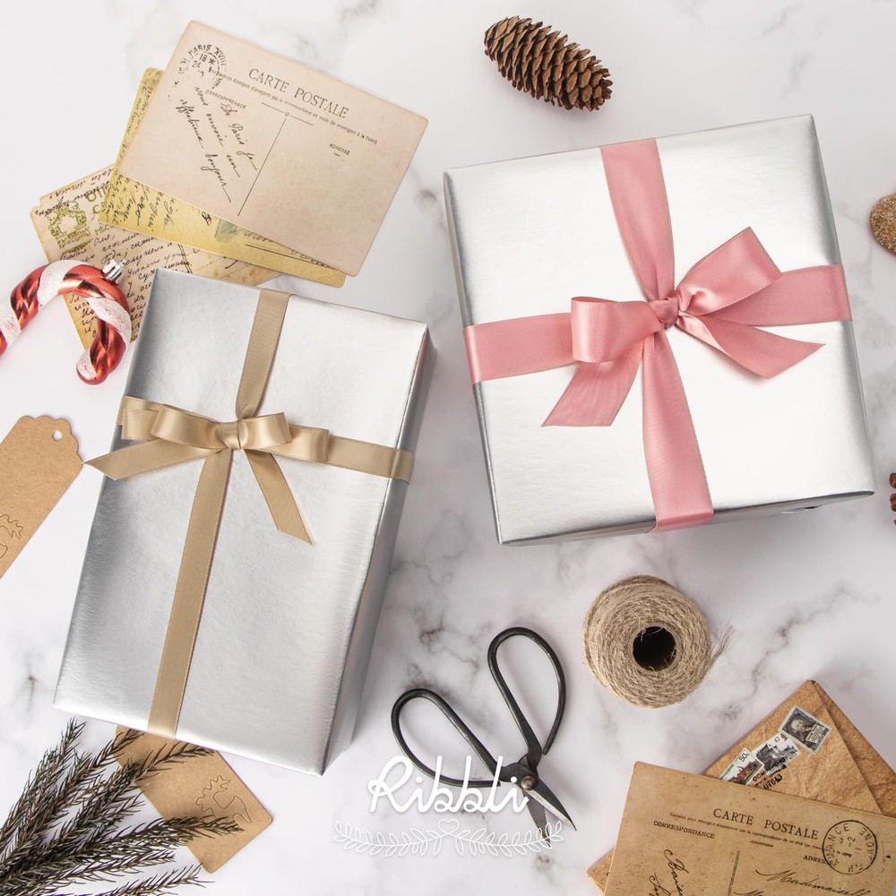 Silver Metallic Wrapping Paper Matte Silver Solid Color Paper Perfect for Bir...