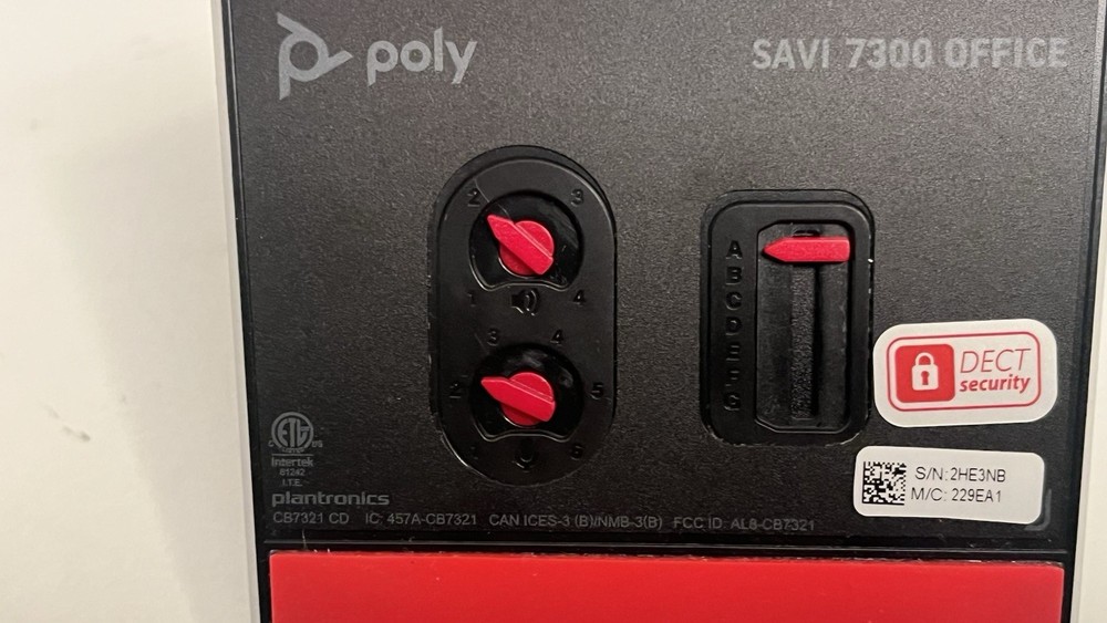 Plantronics Poly Savi Base 7300 Office and Mono Wireless Headset with AC Plug