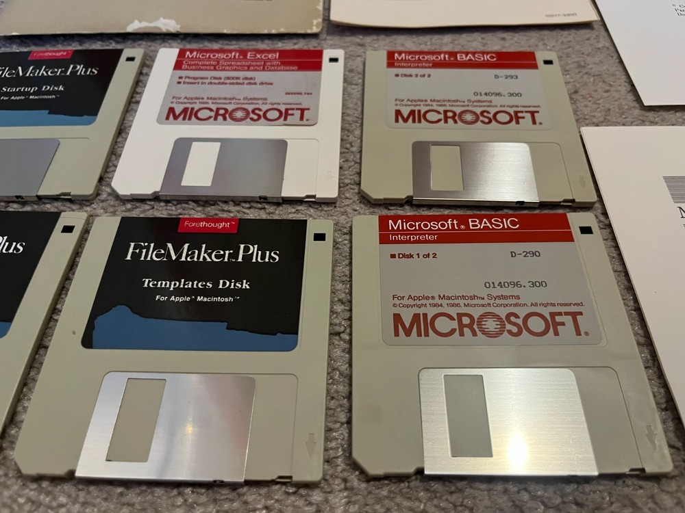 Microsoft Excel Basic File Maker Plus Vintage Rare 1987 WORKS