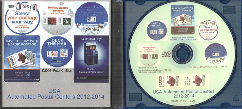 USA USPS APC /CVP stamps - 2012 - 2014 extensive  reference eBook (on data DVD)