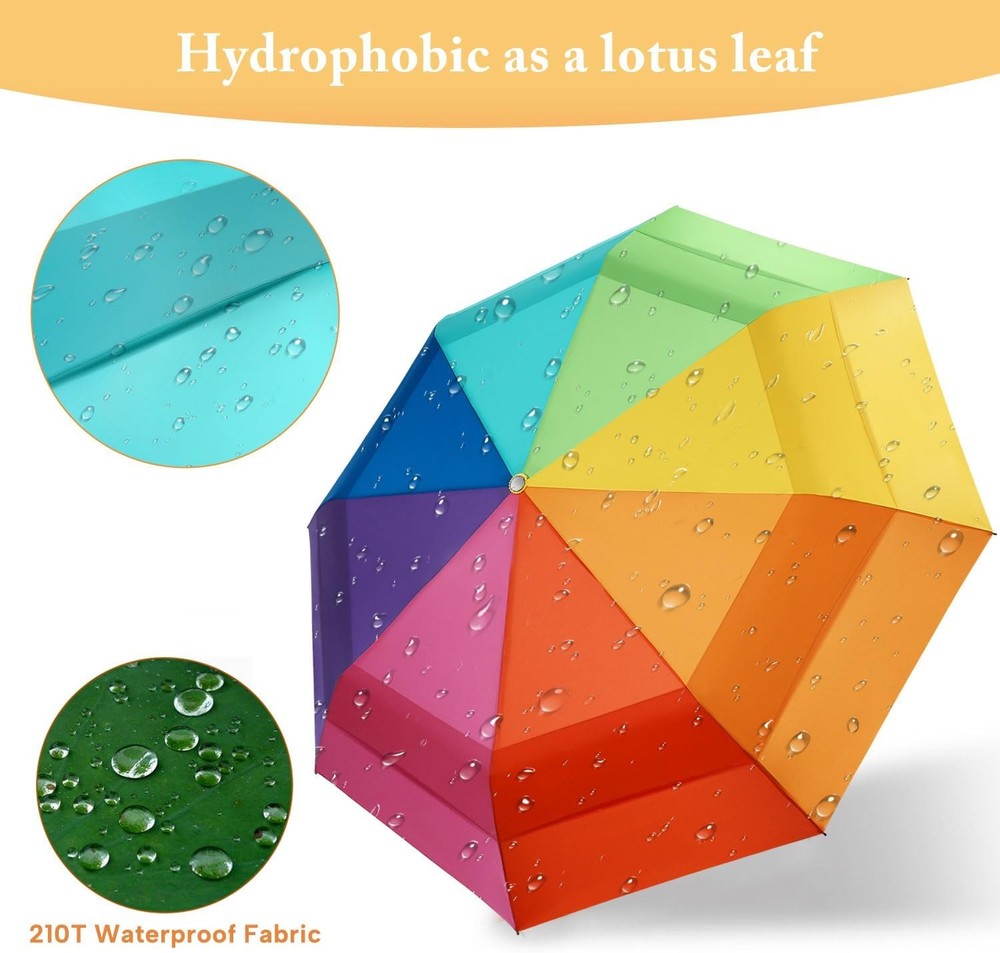 Rainbow Umbrella For Adults - Oversized 54inch Double Layer 0.2Rainbow