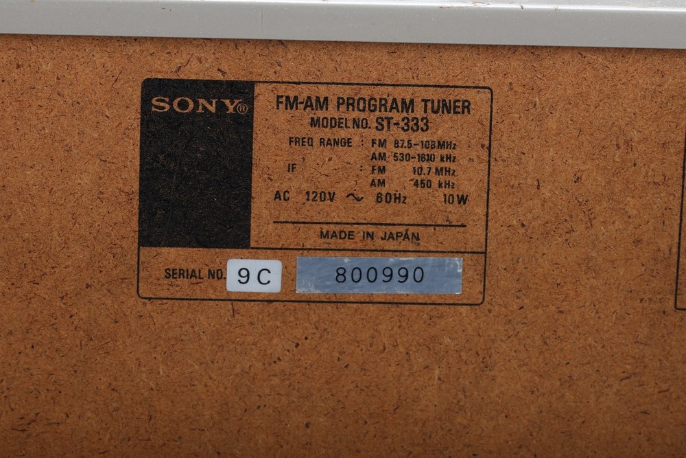 Sony ST-333 FM-AM Program Tuner