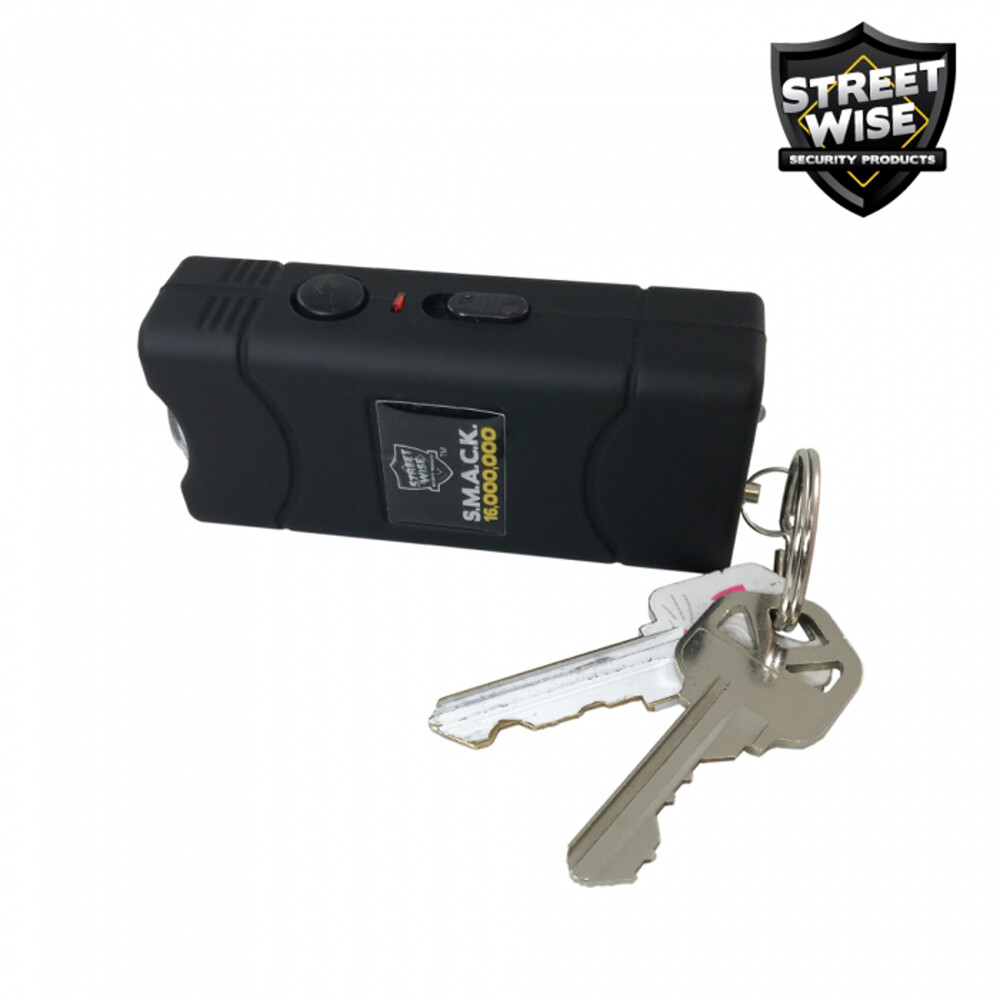 Streetwise Mini SMACK 16,000,000 Volt STUN GUN Flashlight w/ Holster - BLACK