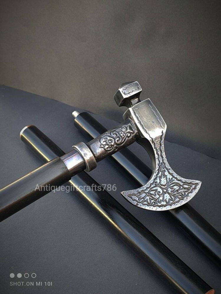 Walking Stick Handmade Solid Antique  Axe Walking Stick Wooden